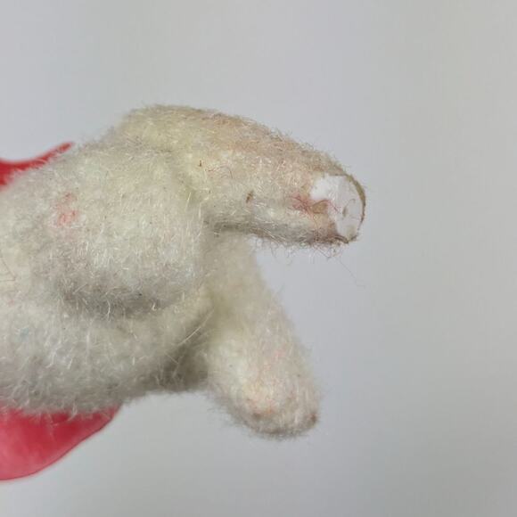 5 Vintage White Felted Snoopy Style Dog Christmas Tree Ornament Ears Tongue RARE - Picture 10 of 16